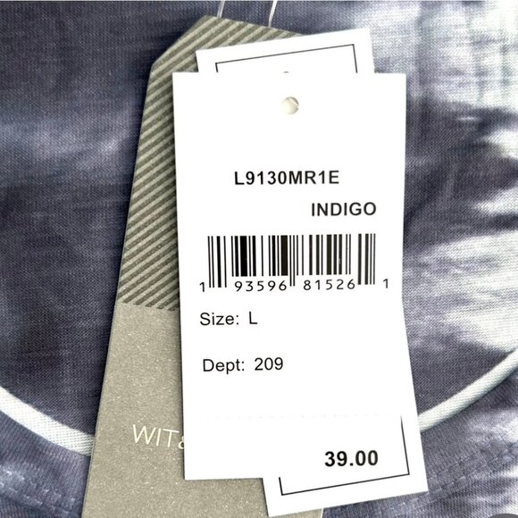 WIT & Wisdom Women's Asymmetrical Hem Tank Tie Dye Gray Size L - Picture 6 of 8